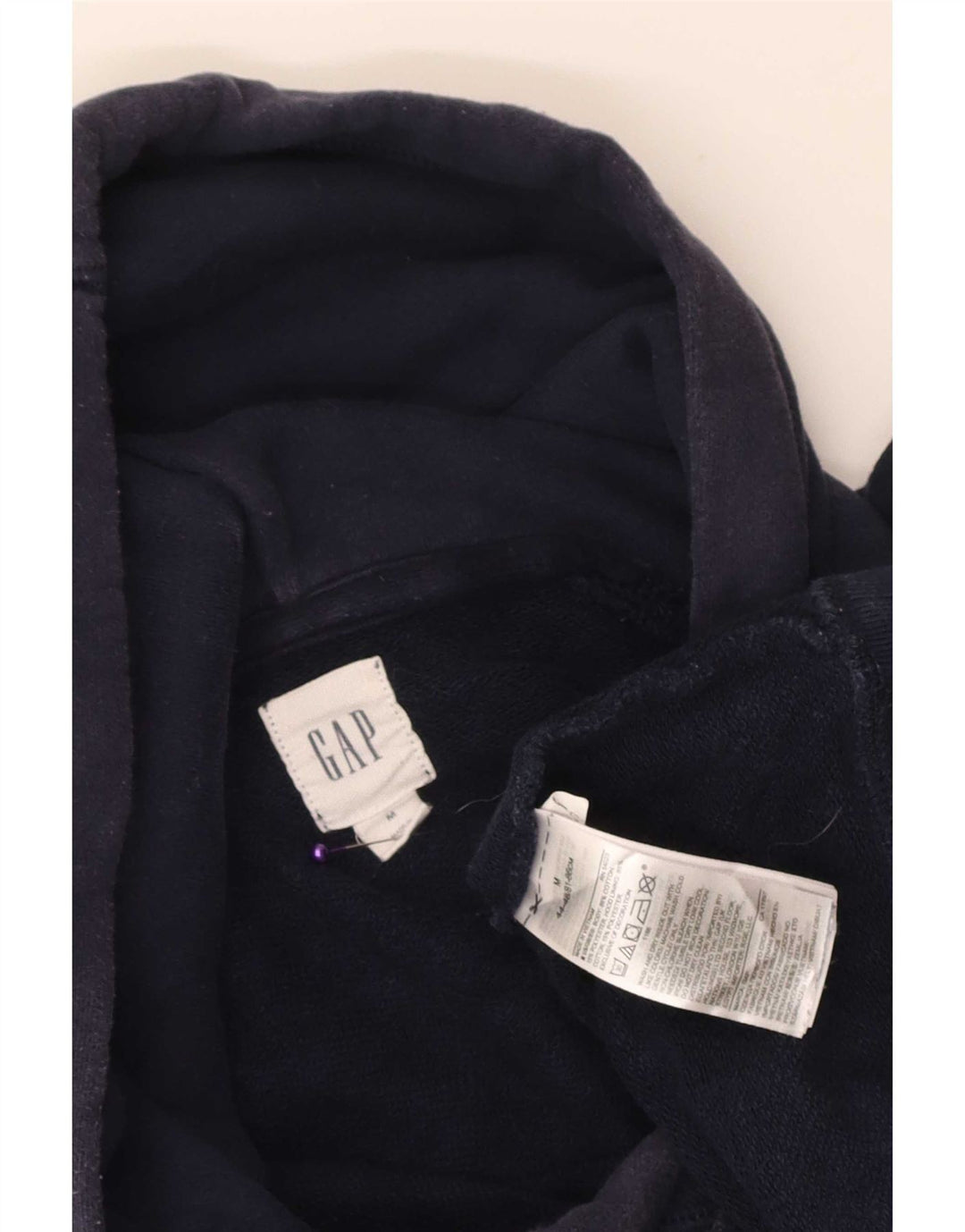 Gap Mens Graphic Hoodie Jumper Medium Navy Blue Cotton