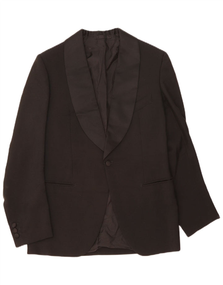 Vintage Mens 1 Button 2 Piece Suit Medium W32 L31 Black