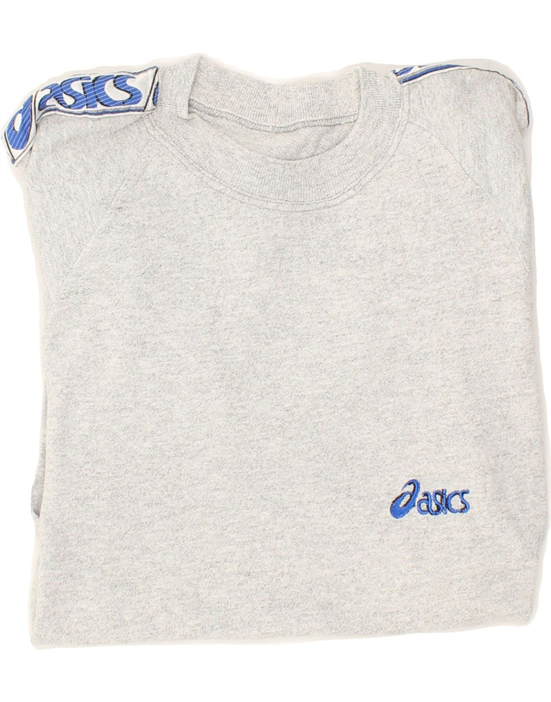 ASICS Mens Graphic T-Shirt Top Large Grey Vintage Asics and Second-Hand Asics from Messina Hembry 