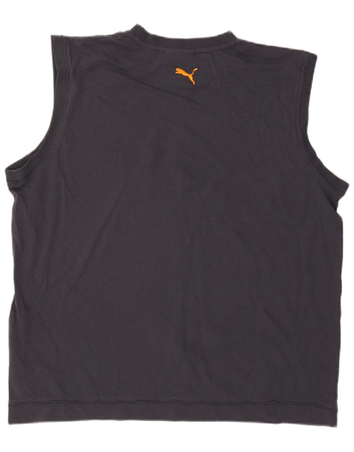 Puma Mens Graphic Vest Top 2XL Navy Blue Cotton