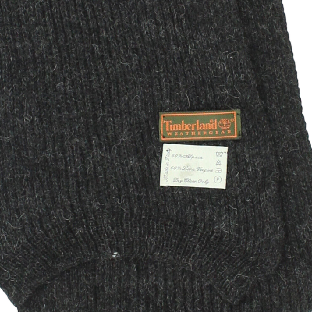 Timberland Weathergear Mens Womens Dark Grey Alpaca Wool Knit Scarf | Vintage | Vintage Messina Hembry | Thrift | Second-Hand Messina Hembry | Used Clothing | Messina Hembry 