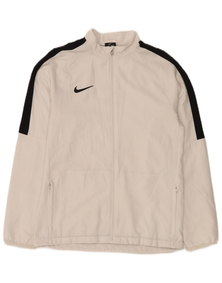 Nike Boys Dri Fit Rain Jacket 13-14 Years XL White Colourblock Polyester