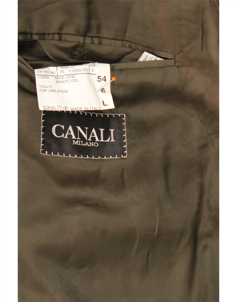 CANALI Mens 2 Button Blazer Jacket UK 40 Large Brown Houndstooth Wool Vintage Canali and Second-Hand Canali from Messina Hembry 
