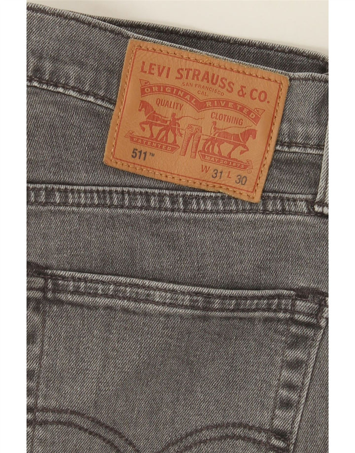 Levi's Mens 511 Slim Jeans W31 L30 Grey Cotton