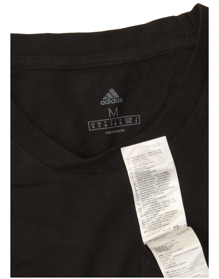 Adidas Mens T-Shirt Top Medium Black Cotton
