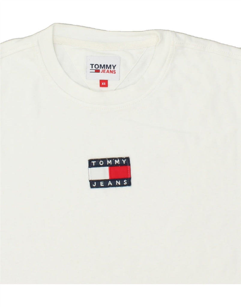 TOMMY HILFIGER Mens Graphic T-Shirt Top XS White Cotton | Vintage Tommy Hilfiger | Thrift | Second-Hand Tommy Hilfiger | Used Clothing | Messina Hembry 