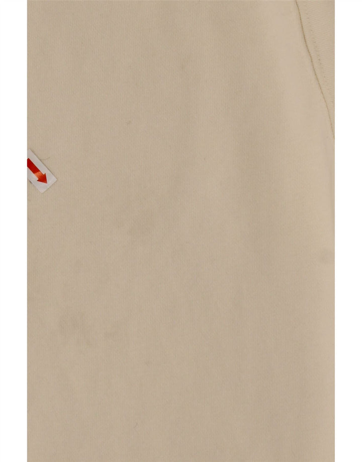 REEBOK Mens Loose Fit Zip Neck Sweatshirt Jumper Medium Off White Cotton