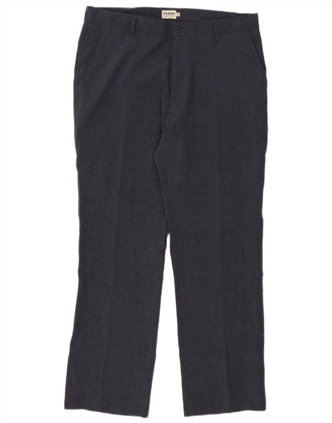 Farah Mens Classic Fit Suit Trousers W38 L31 Navy Blue Polyester