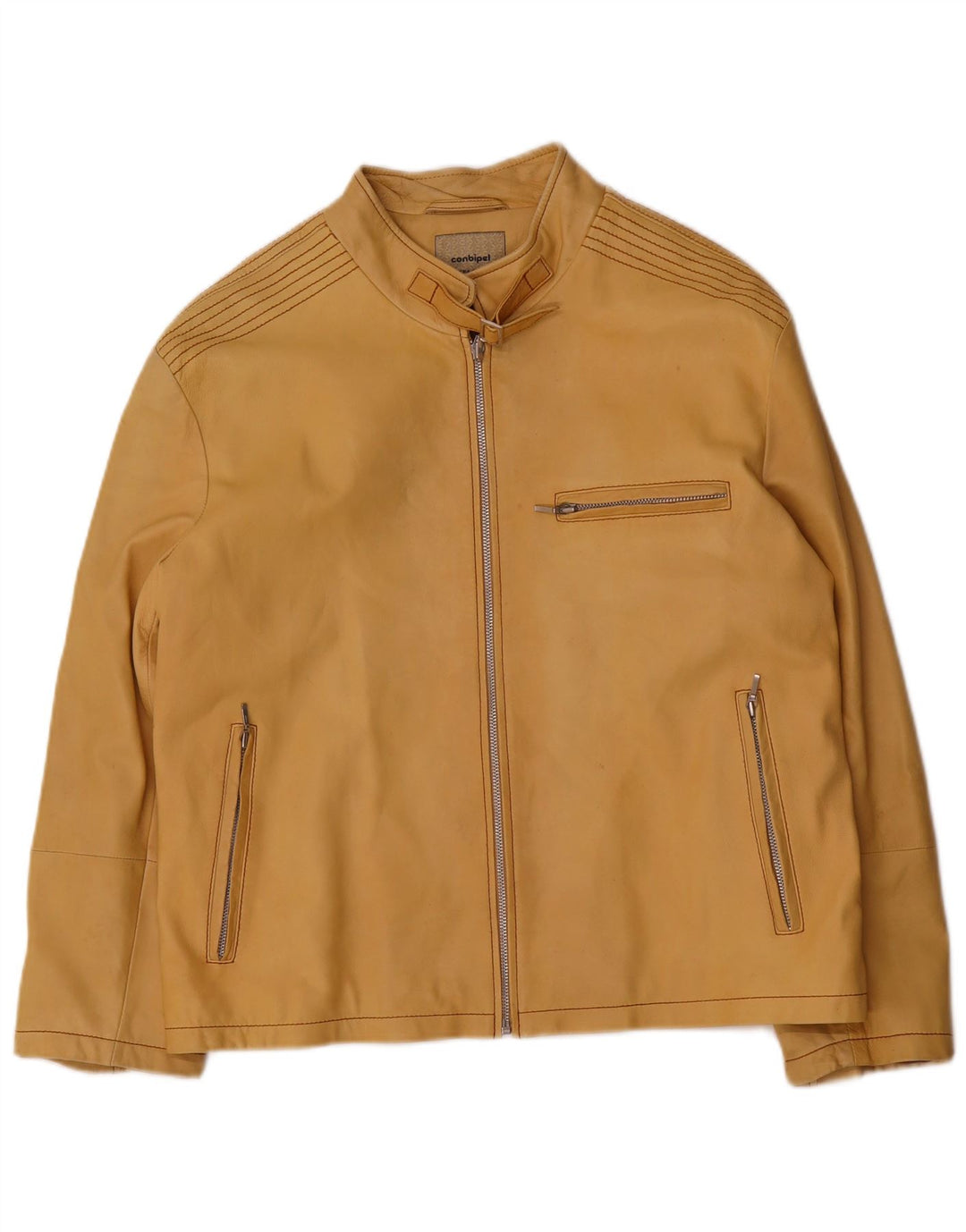 Conbipel Womens Leather Jacket IT 54 3XL Yellow