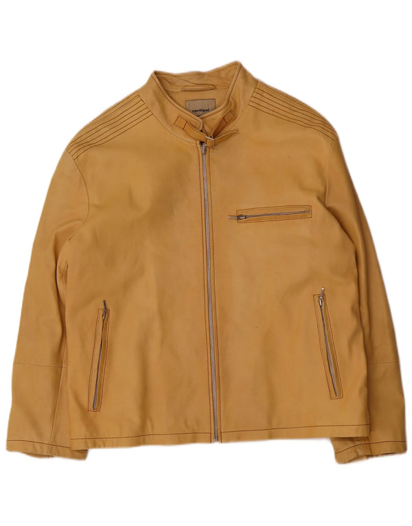 Conbipel Womens Leather Jacket IT 54 3XL Yellow