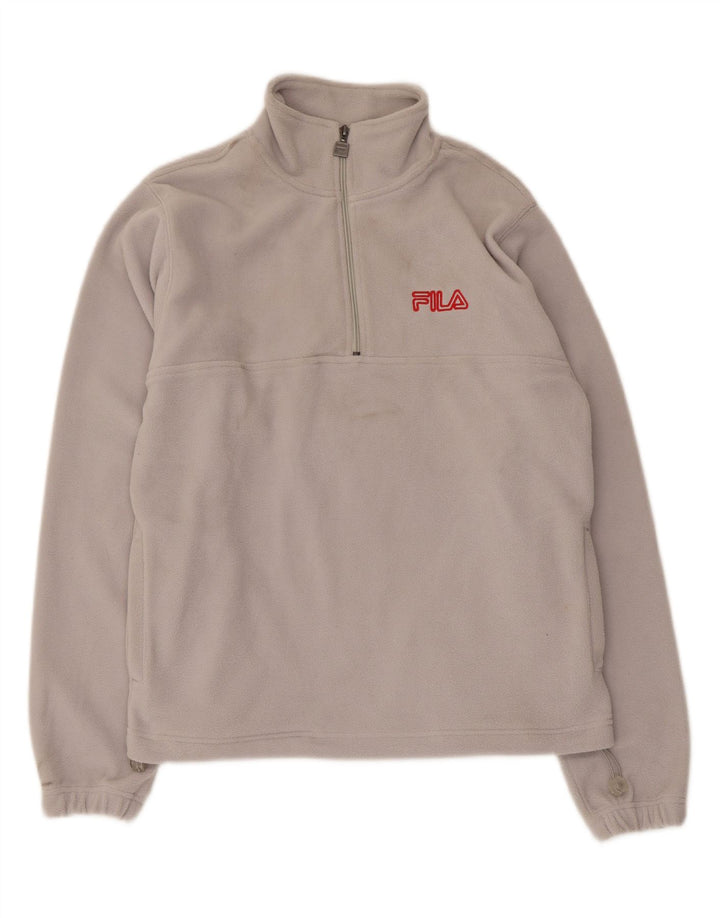 Fila Mens Zip Neck Fleece Jumper Medium Grey Polyester