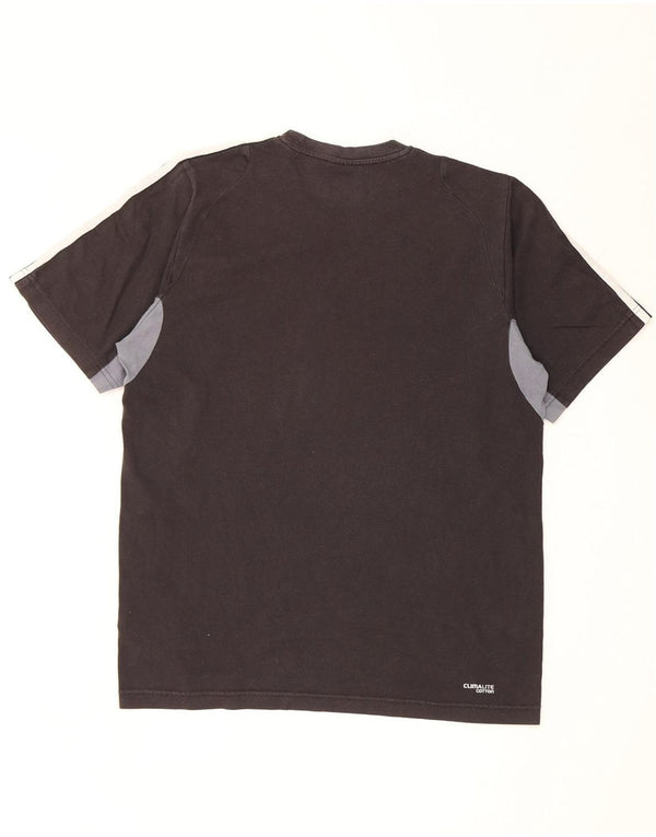 Adidas Mens Climalite T-Shirt Top Small Black Colourblock Cotton