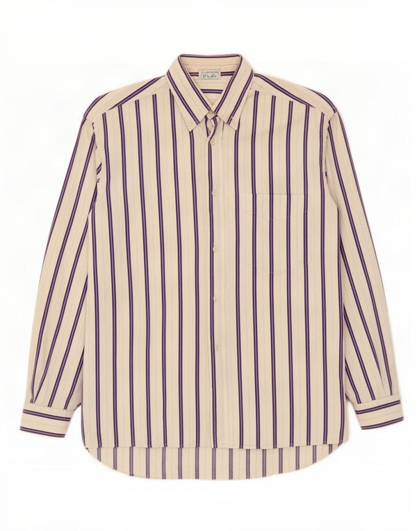 Benetton Mens Shirt Large White Striped
