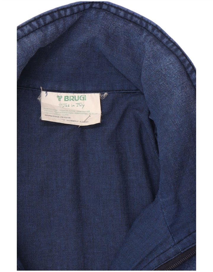 Brugi Womens Oversized Denim Jacket UK 10 Small Blue Colourblock Polyester