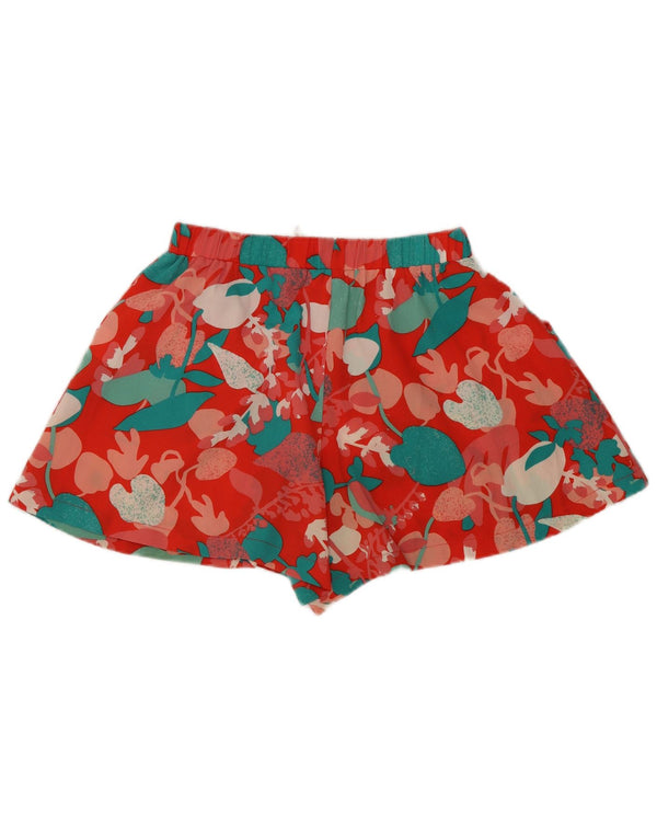 John Lewis Girls Regular Casual Shorts 11-12 Years W24 Red Floral Polyester
