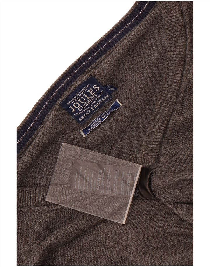 Joules Mens V-Neck Jumper Sweater XL Grey Cotton