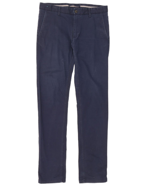 Zara Mens Slim Chino Trousers EU 40 Medium W31 L32 Navy Blue Cotton