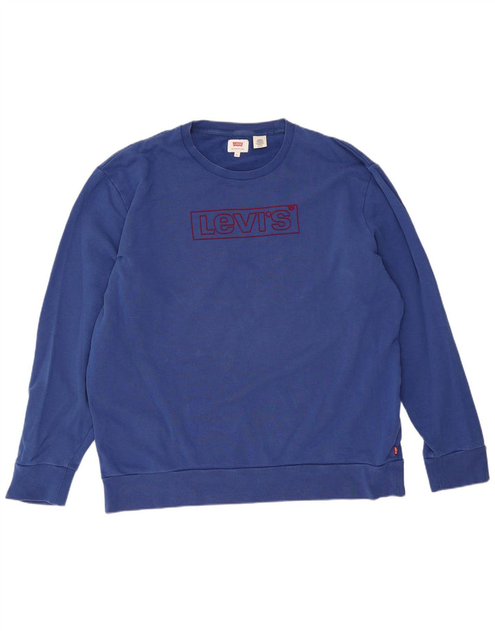Levi's Mens Graphic Sweatshirt Jumper XL Blue Cotton