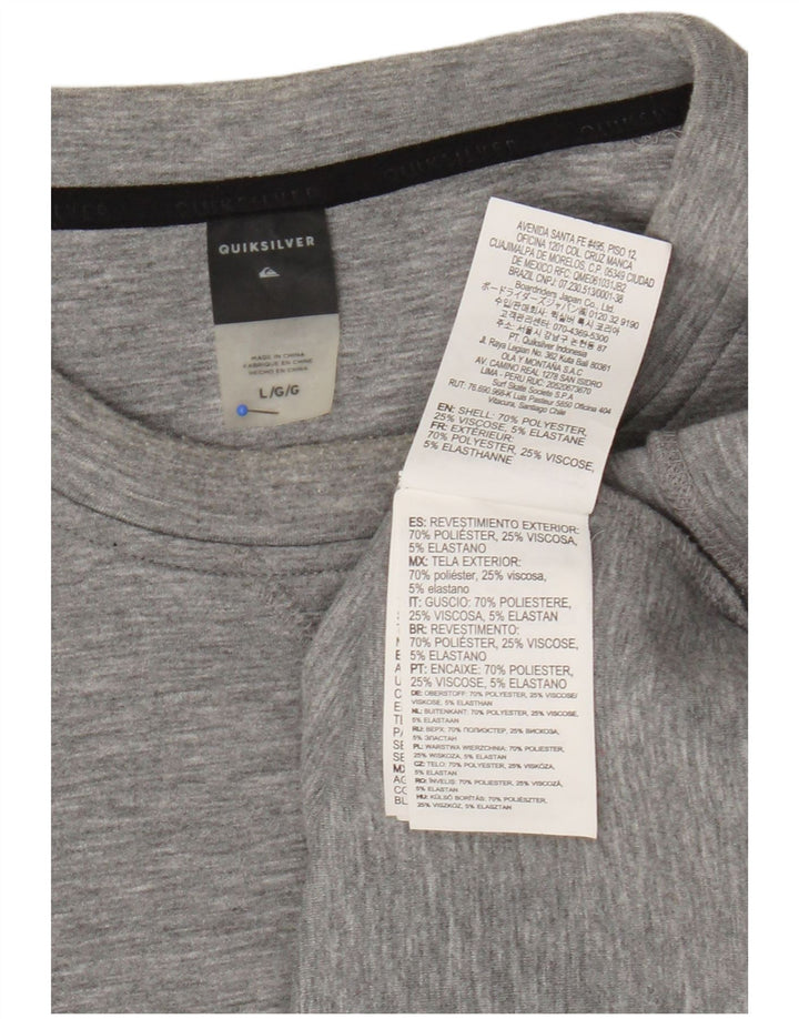 Quiksilver Mens Graphic Sweatshirt Jumper Large Grey Polyester