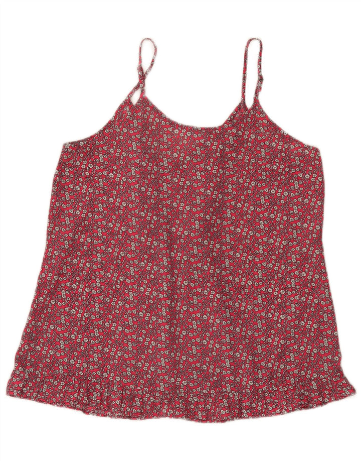 Benetton Womens Cami Top UK 12 Medium Red Floral