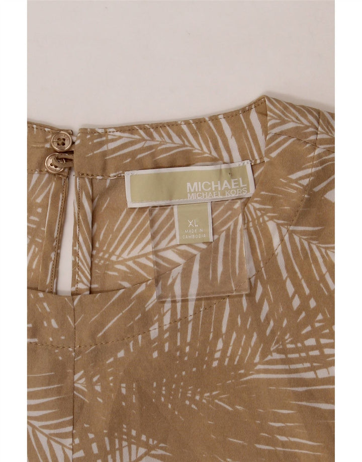 MICHAEL KORS Womens Blouse Top UK 18 XL Beige Floral Polyester Vintage Michael Kors and Second-Hand Michael Kors from Messina Hembry 