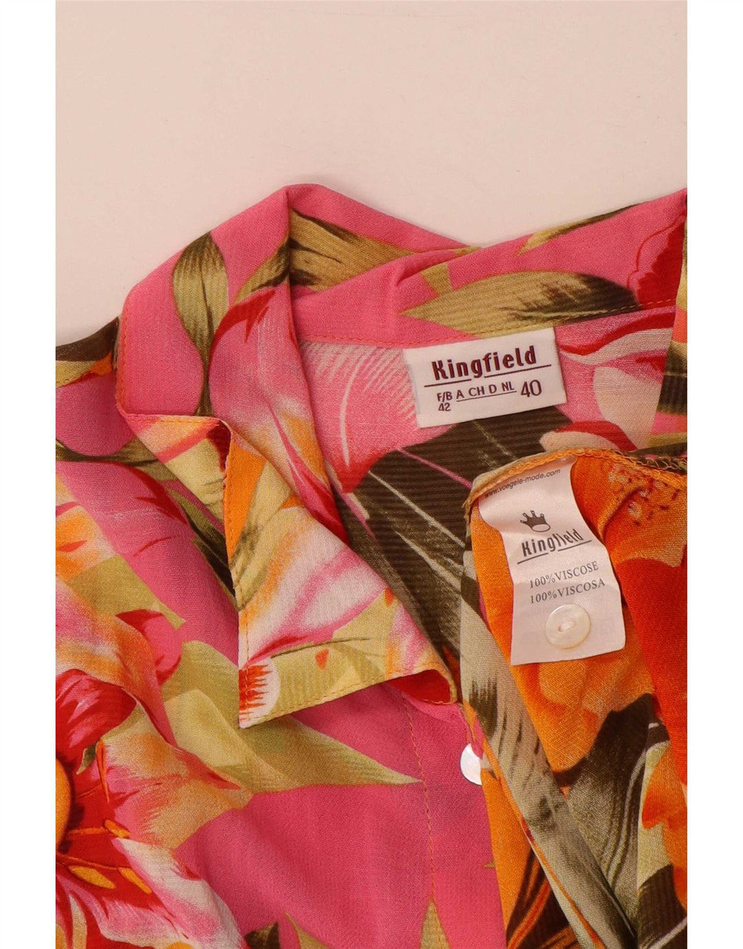 Kingfield Womens Short Sleeve Shirt Blouse EU 42 Large Multicoloured Floral