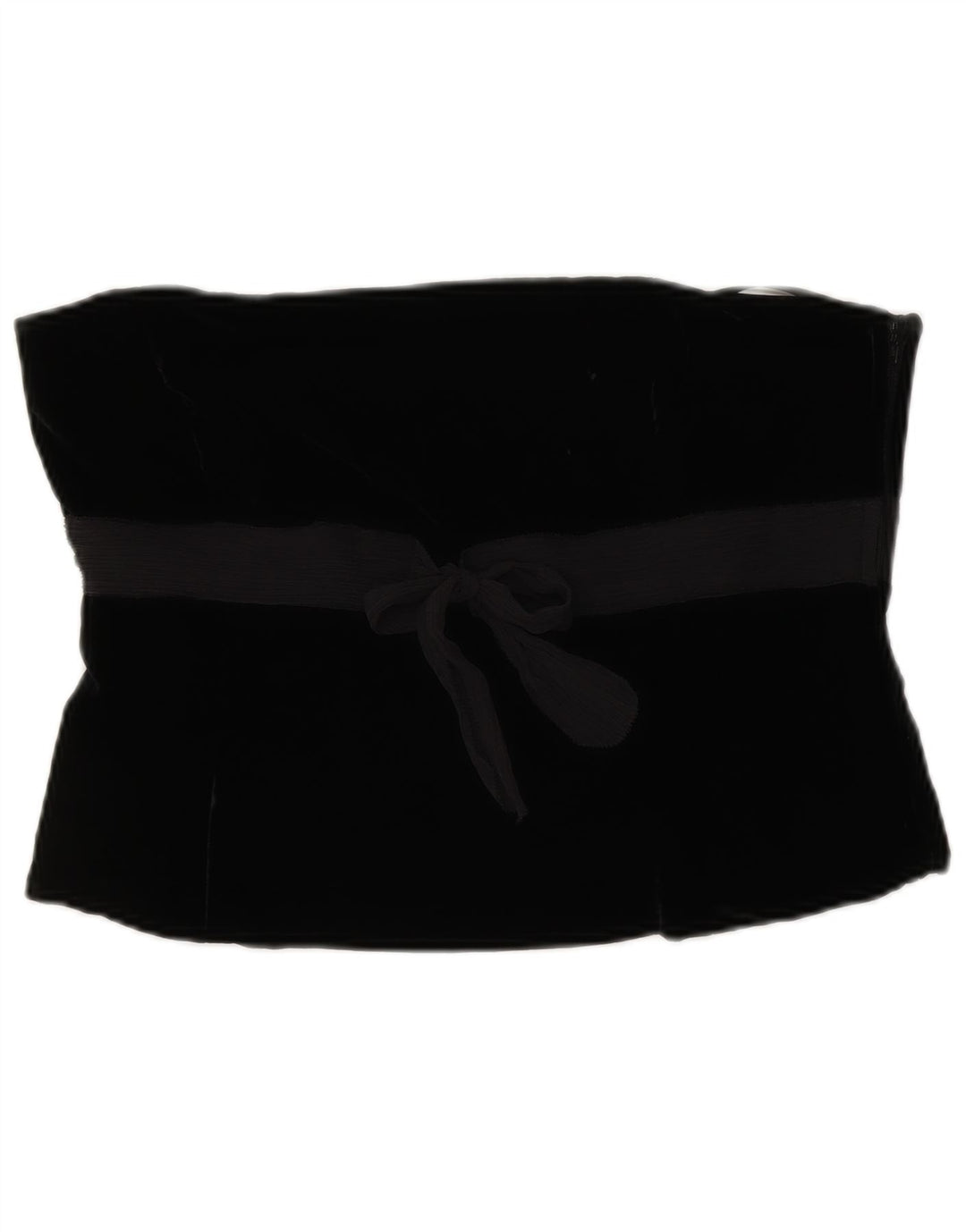 LAURA ASHLEY Womens Velvet Corset Top UK 14 Medium  Black Viscose