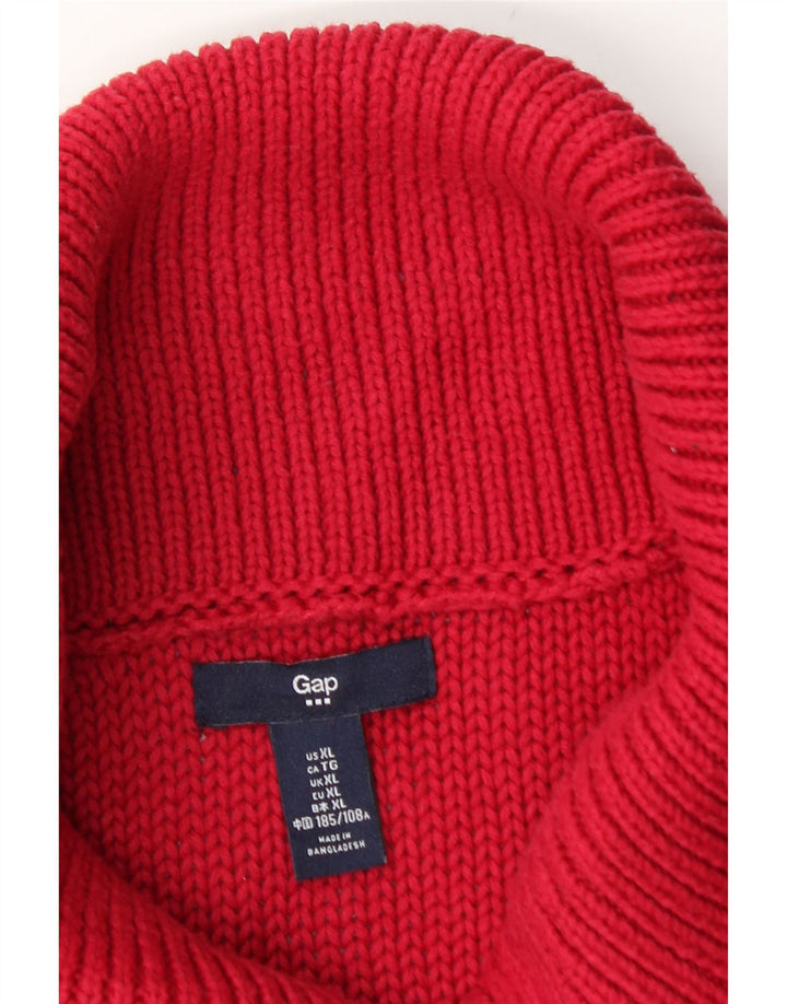 Gap Mens Shawl Neck Jumper Sweater XL Red