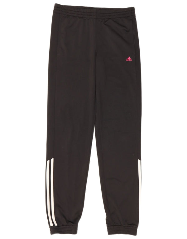 Adidas Girls Tracksuit Trousers Joggers 14-15 Years  Black Polyester