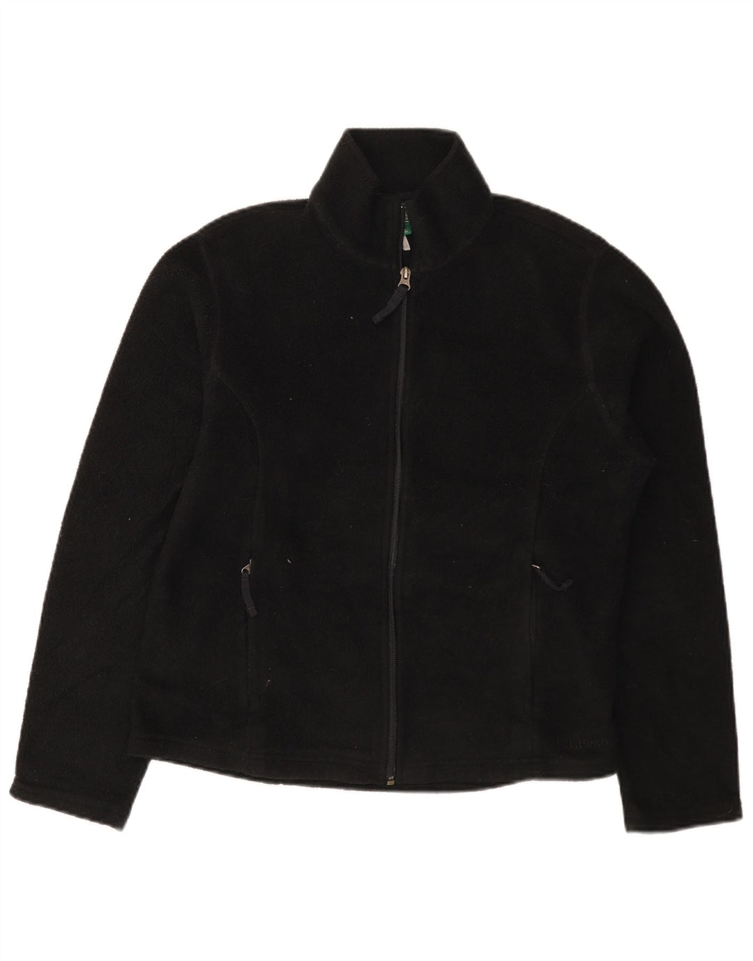 L.L.Bean Womens Fleece Jacket UK 14 Medium Black Polyester