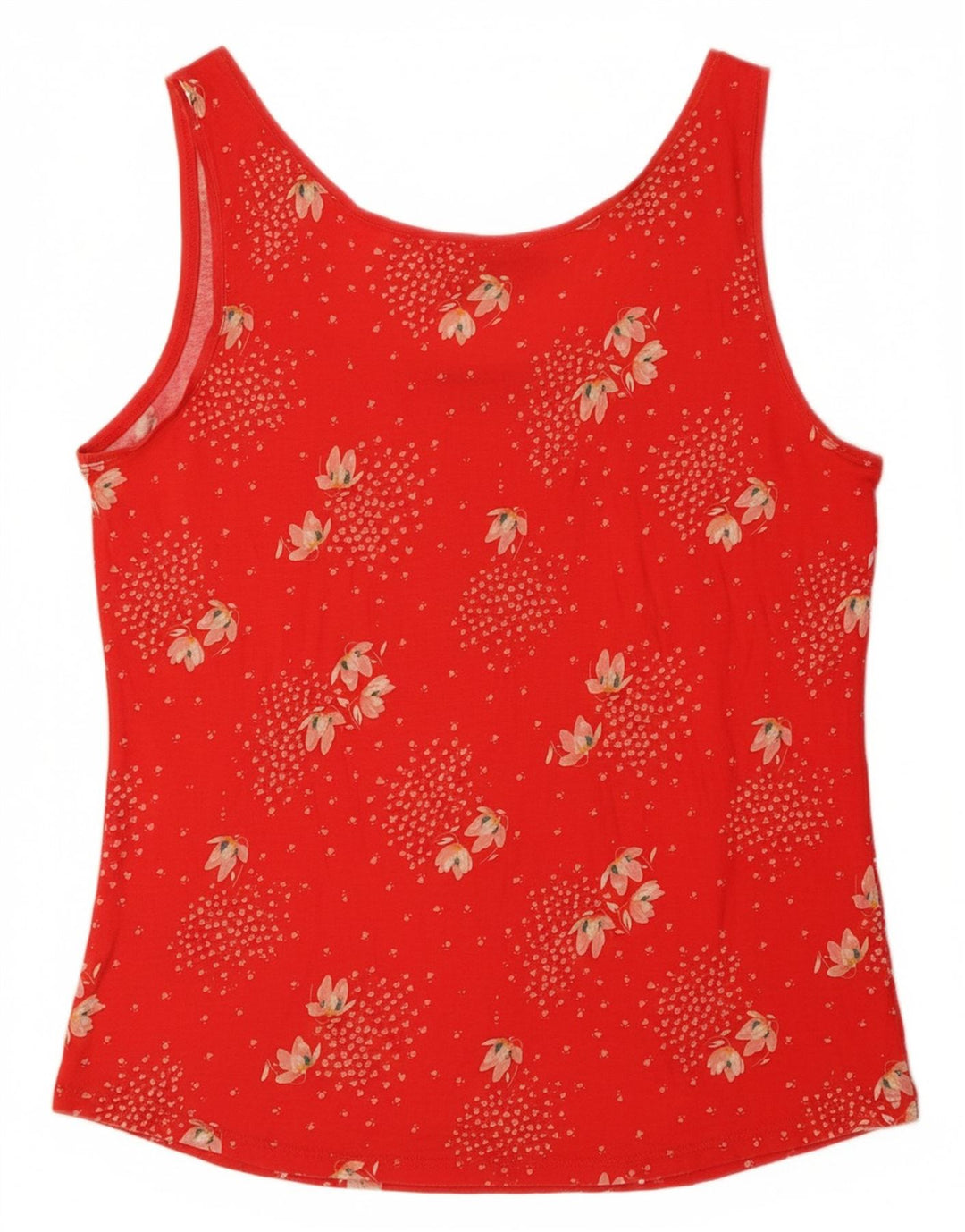 OASIS Womens Vest Top UK 14 Large Red Floral Viscose