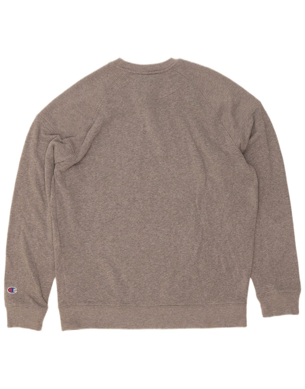 Champion Mens Sweatshirt Jumper Medium Grey Flecked Polyester