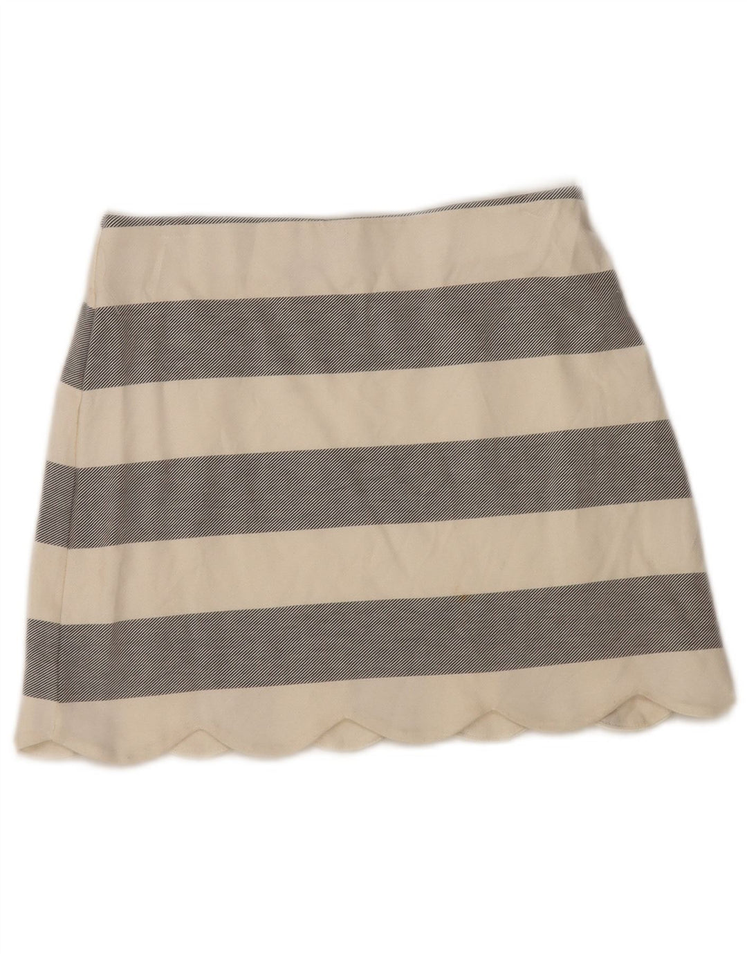 Topshop Womens Mini Skirt UK 10 Small W28 Off White Striped Viscose