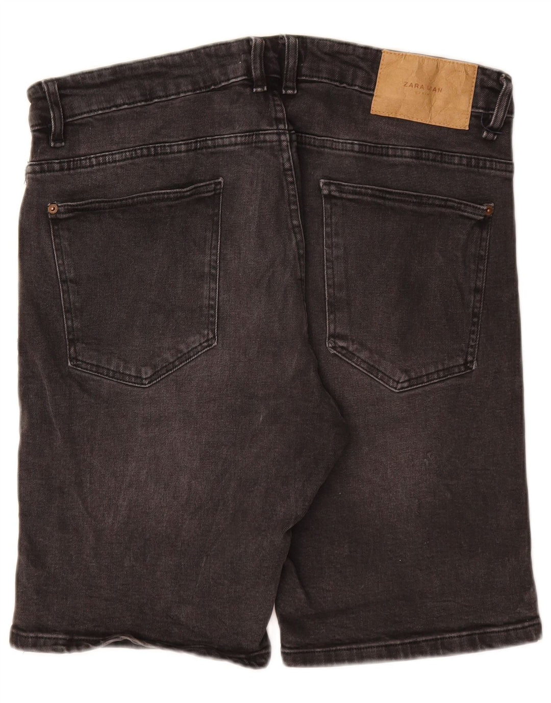 ZARA Mens Denim Shorts EU 46 XL W36 Grey Cotton