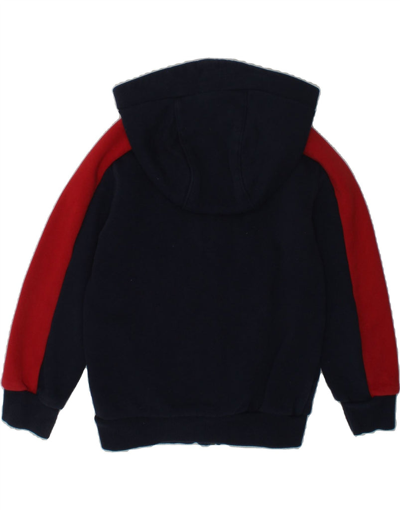 ADIDAS Boys Graphic Zip Hoodie Sweater 4-5 Years Navy Blue Colourblock | Vintage Adidas | Thrift | Second-Hand Adidas | Used Clothing | Messina Hembry 