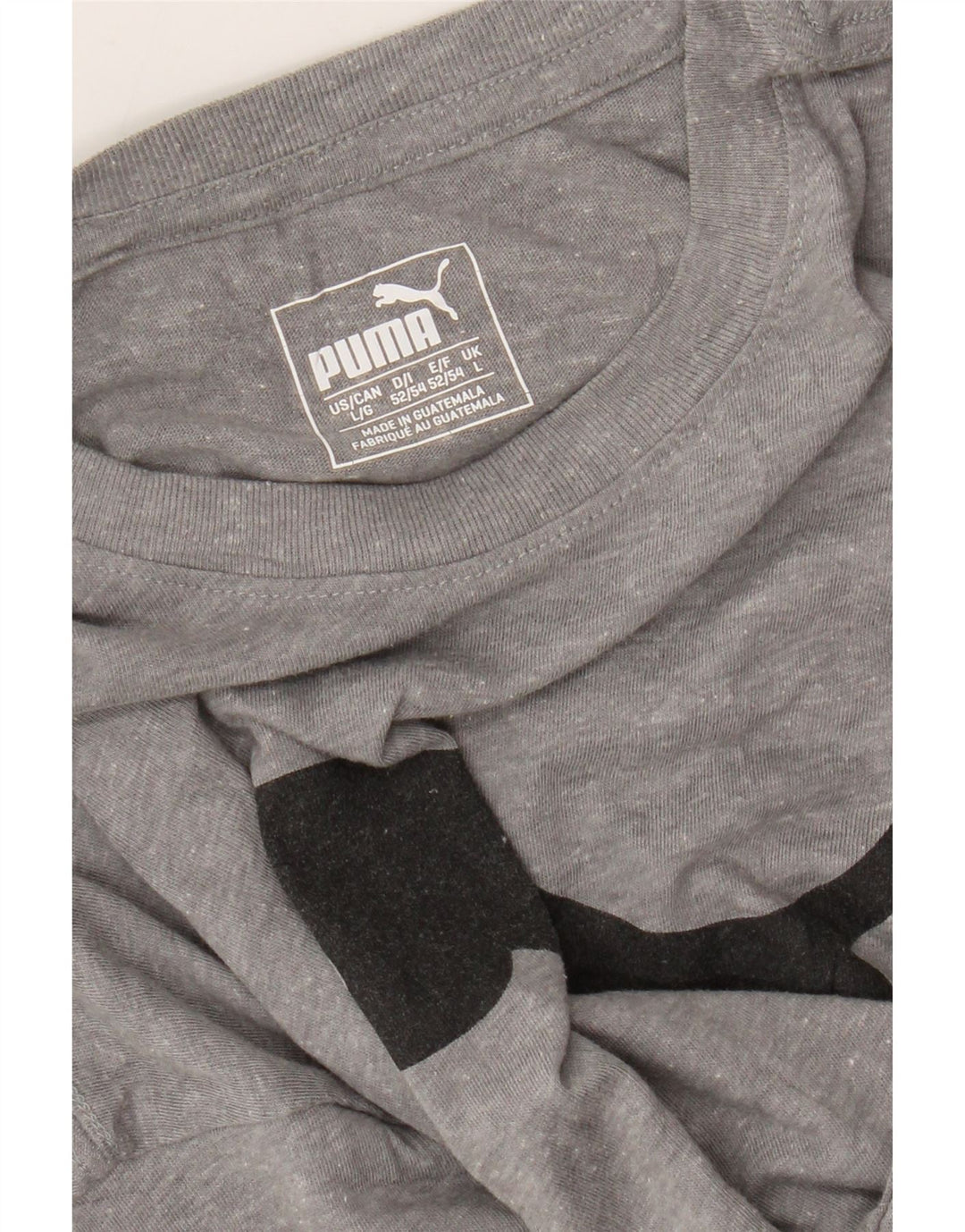 PUMA Mens Graphic T-Shirt Top Large Grey Flecked