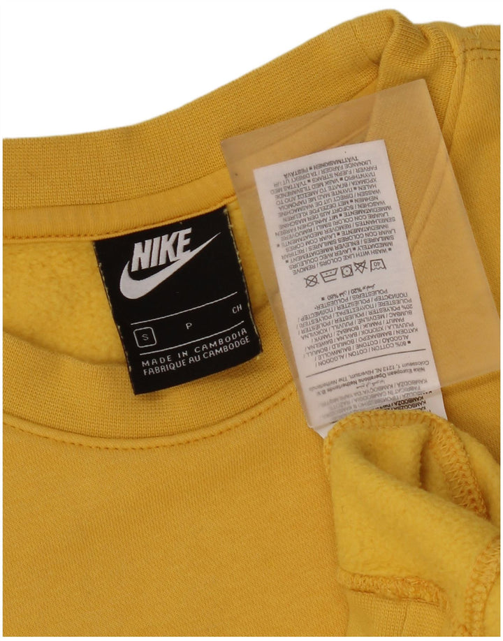 Nike Mens Sweatshirt Jumper Small Yellow Cotton