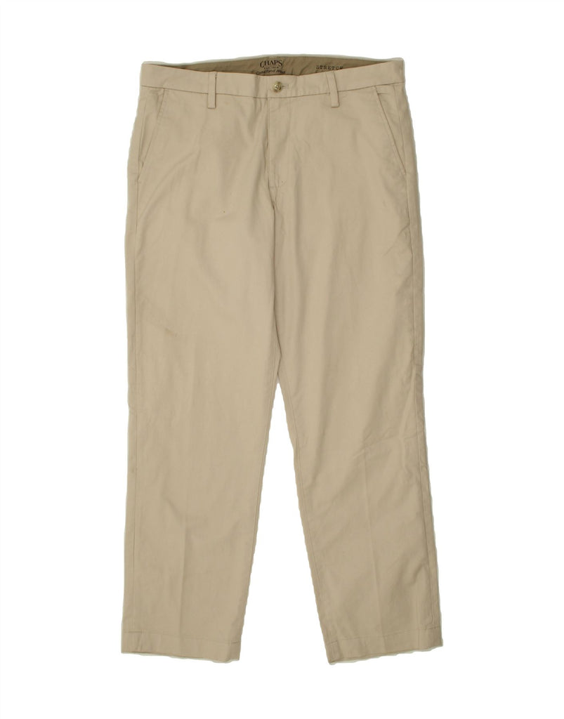 CHAPS Mens Straight Chino Trousers W36 L32 Beige Cotton Vintage Chaps and Second-Hand Chaps from Messina Hembry 