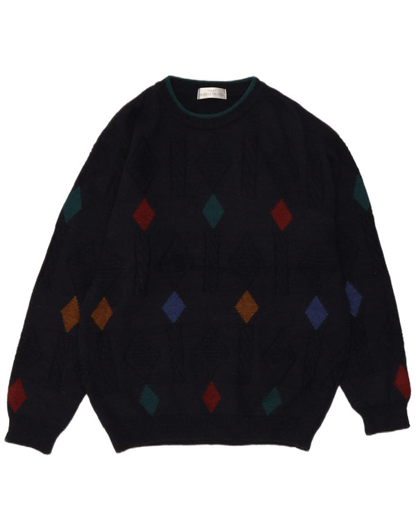 Marks & Spencer Mens Crew Neck Jumper Sweater Medium Navy Blue