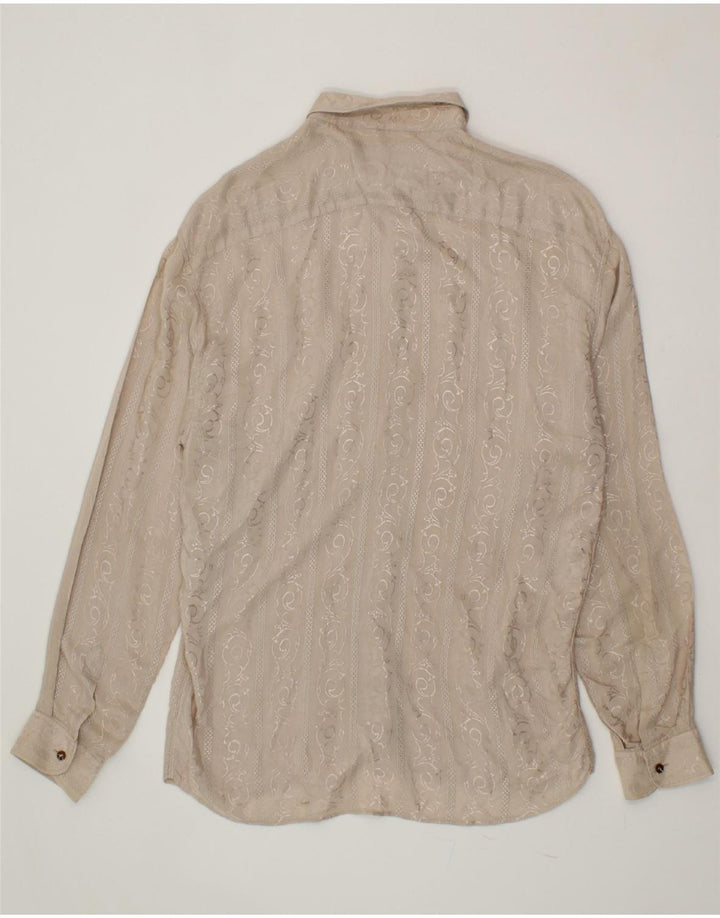 VINTAGE Mens Shirt Large Beige Paisley Acetate Vintage Vintage and Second-Hand Vintage from Messina Hembry 