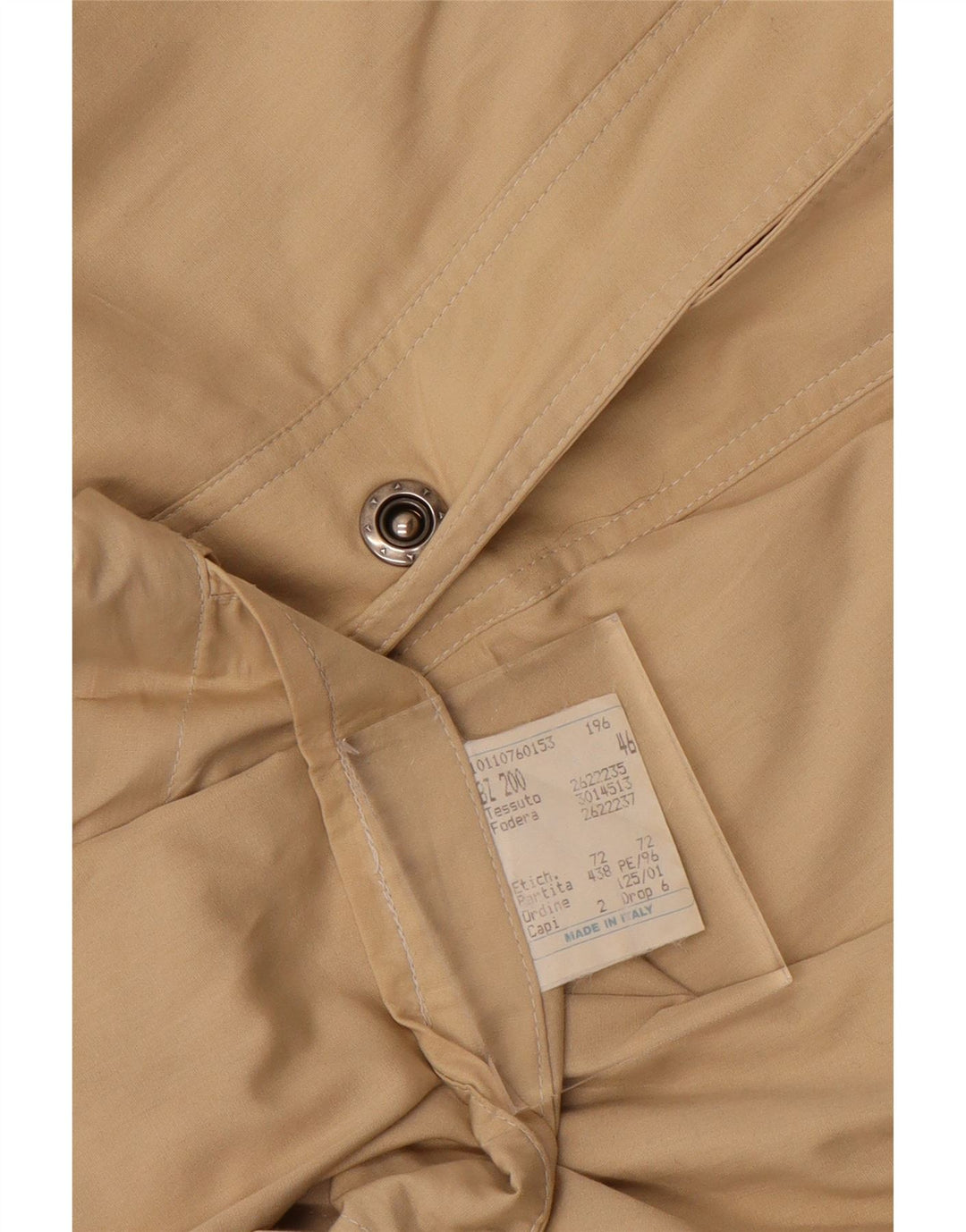 Vintage Womens Trench Coat IT 46 Large Beige Cotton