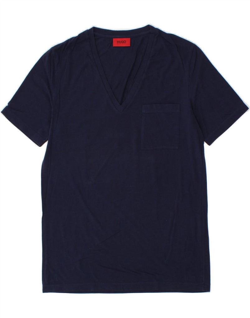 HUGO BOSS Mens T-Shirt Top Medium Navy Blue | Vintage Hugo Boss | Thrift | Second-Hand Hugo Boss | Used Clothing | Messina Hembry 
