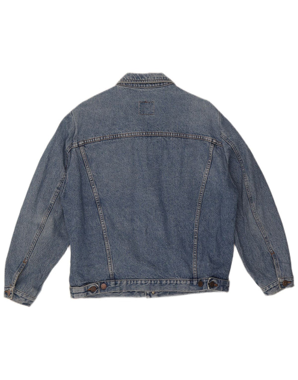 Benetton Mens Denim Jacket IT 50 Large Blue Cotton