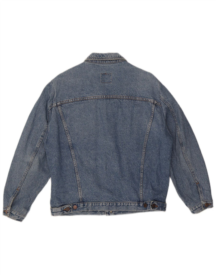 Benetton Mens Denim Jacket IT 50 Large Blue Cotton