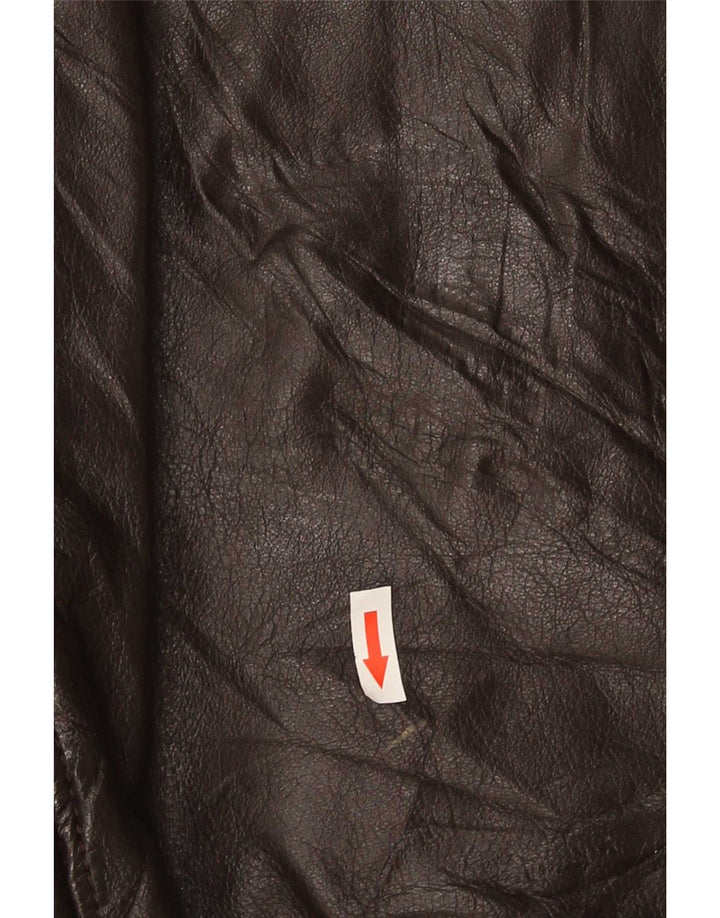 On Spirit Mens Leather Jacket IT 48 Medium Brown