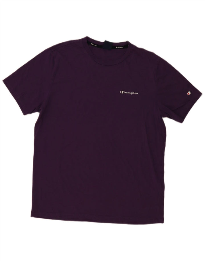 Champion Mens T-Shirt Top 2XL Purple Cotton