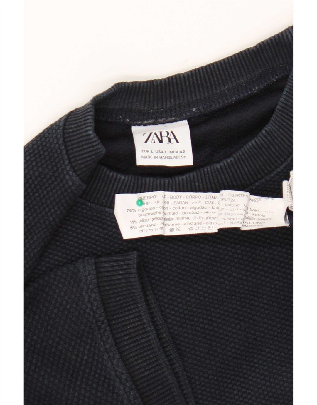 Zara Mens T-Shirt Top Large Navy Blue Cotton