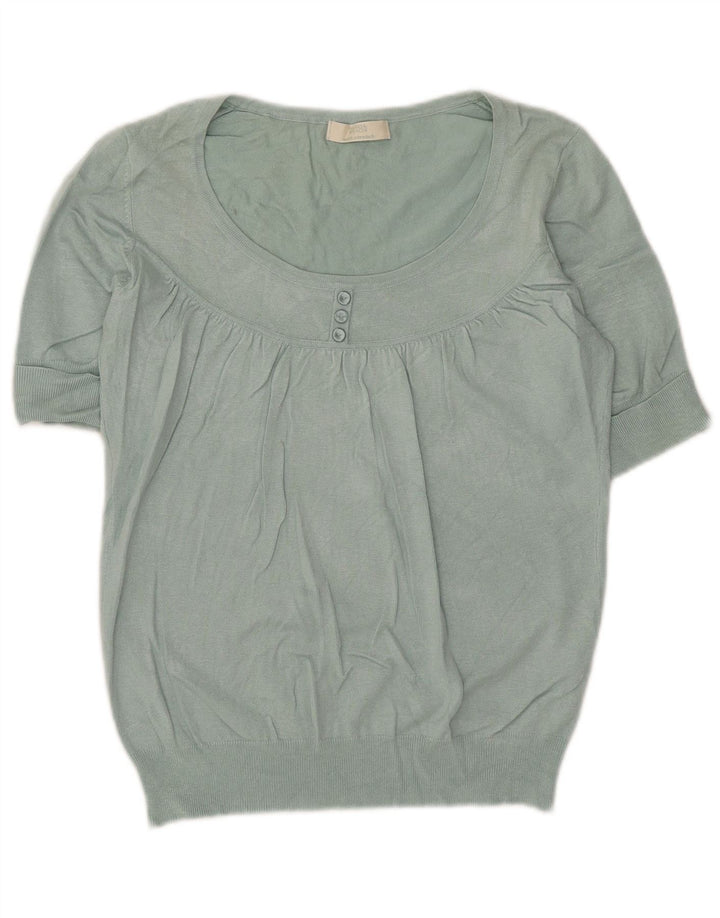 Marks & Spencer Womens Blouse Top UK 16 Large Green Viscose