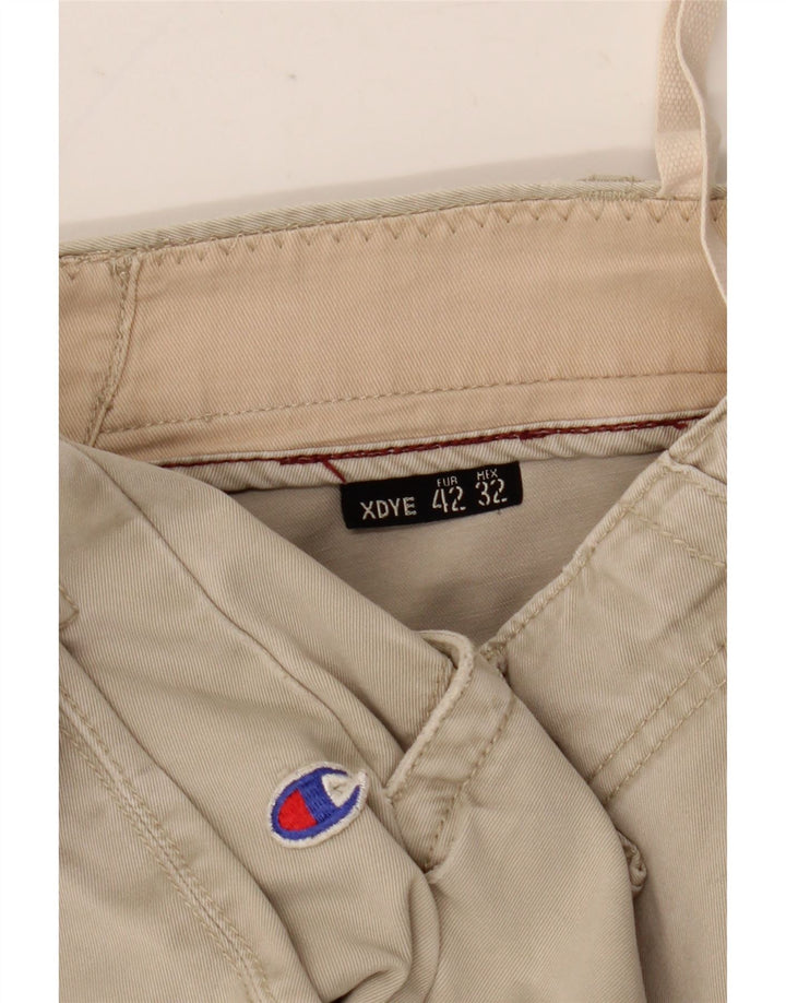 XDYE Womens Straight Cargo Trousers EU 42 Large W34 L31 Beige