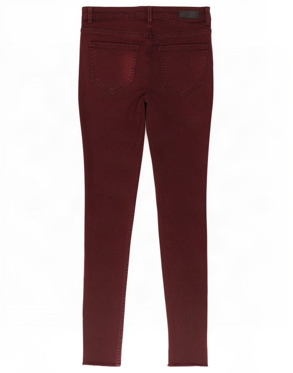 Zara Womens Skinny Jeans EU 38 Small W28 L28 Burgundy Cotton